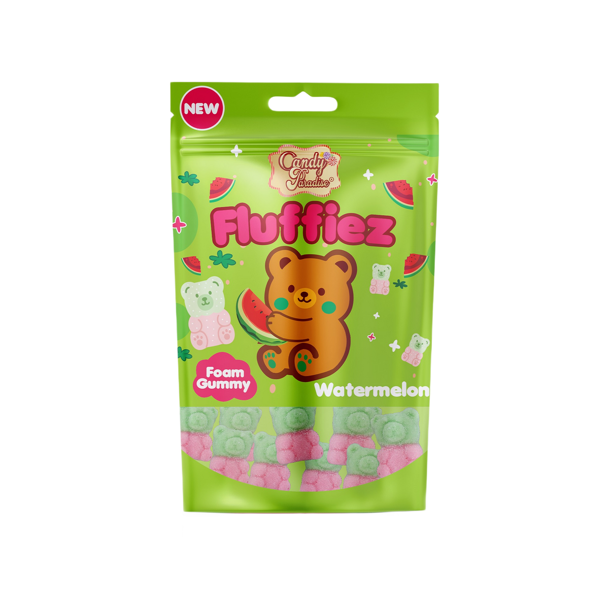 Candy Paradise Fluffiez Watermelon Foam Gummy 100g — one sealed retail pouch