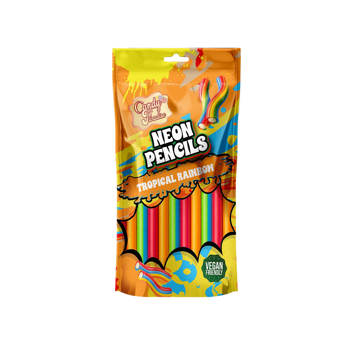 Candy Paradise Neon Pencils Tropical Rainbow 130g — one sealed retail pouch