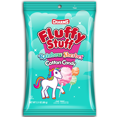 Charms Fluffy Stuff Rainbow Sherbet Cotton Candy 60g retail pack