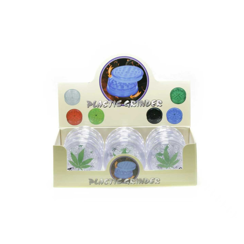 Clear Printed Leaf Plastic Grinder — assorted colours