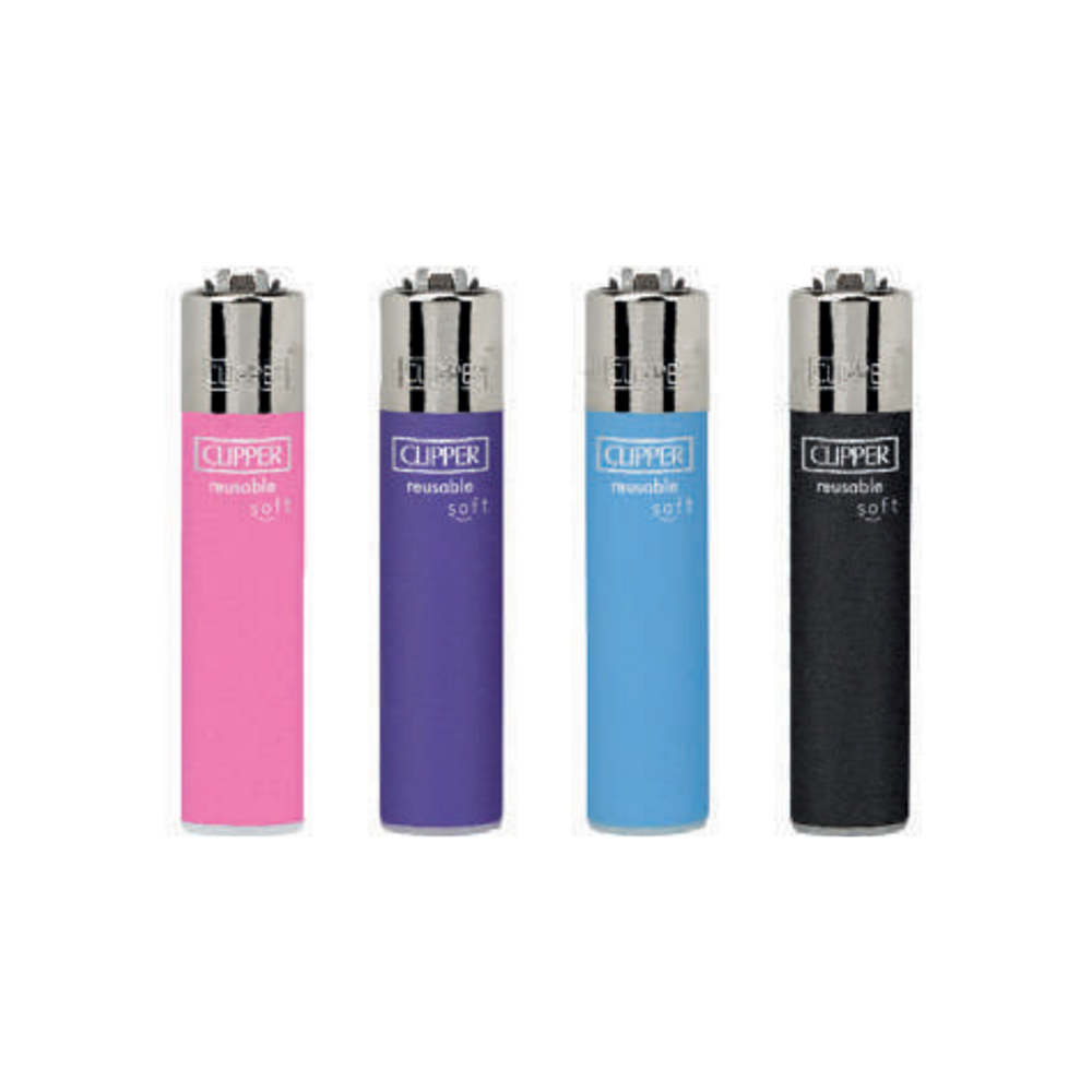 Clipper Soft Touch Refillable Lighter Assorted Colours