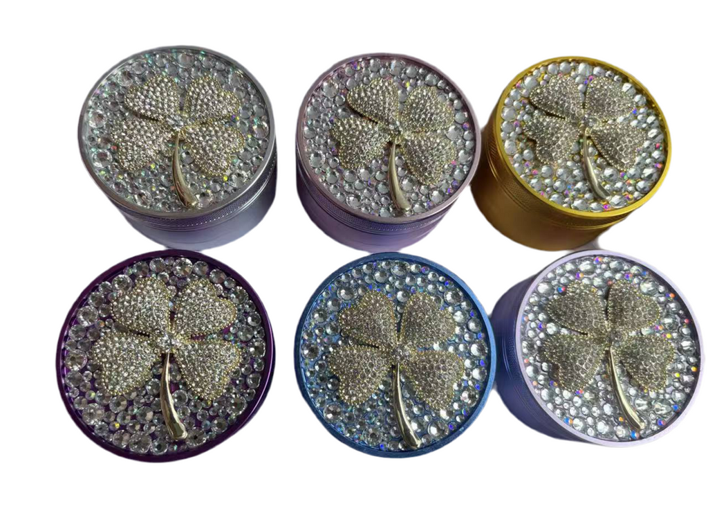 Crystal design 4-part metal grinders 63mm assorted colours
