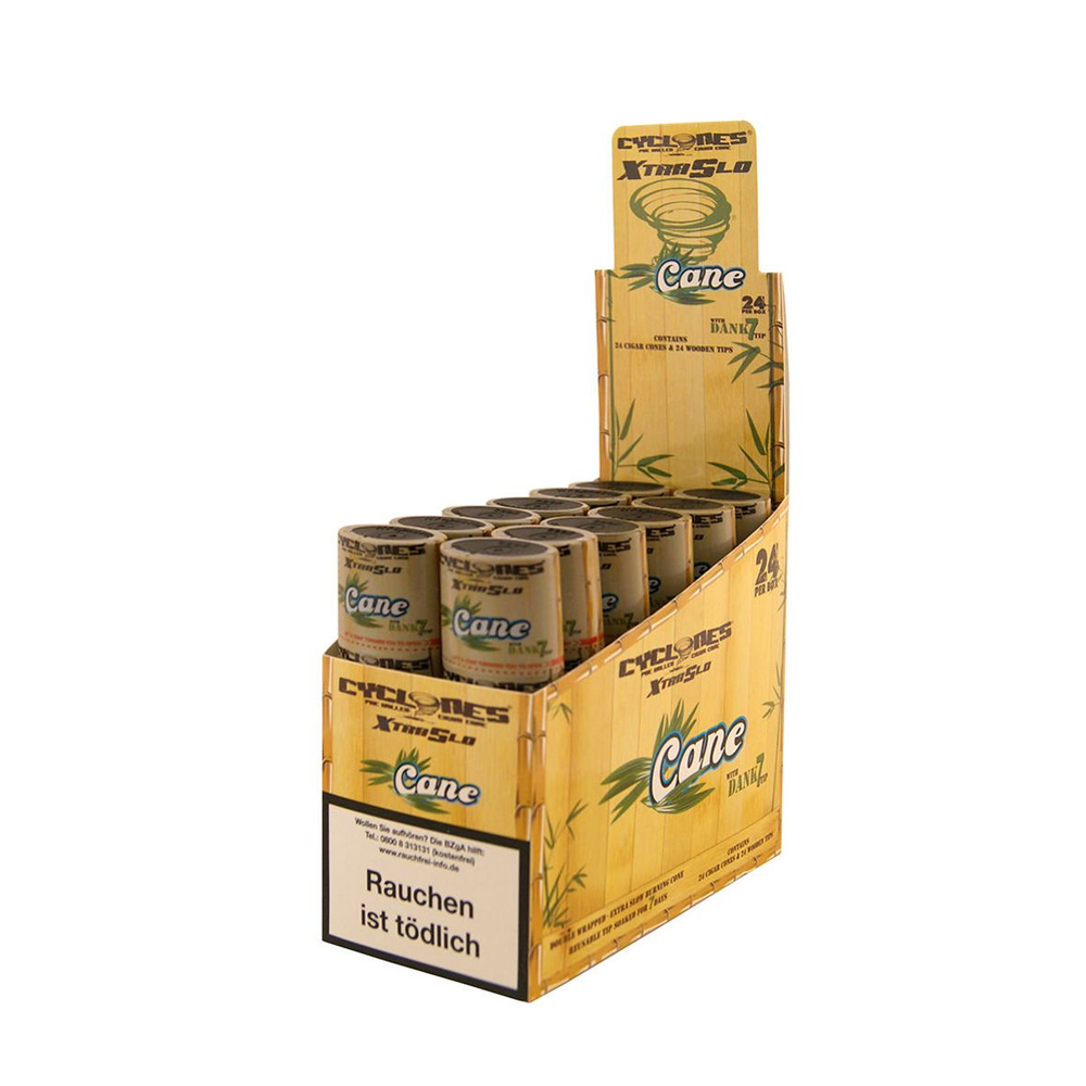 Cyclones Cane Hemp Cone Blunts | Twin Pack with 2 Dank 7 Wooden Tips