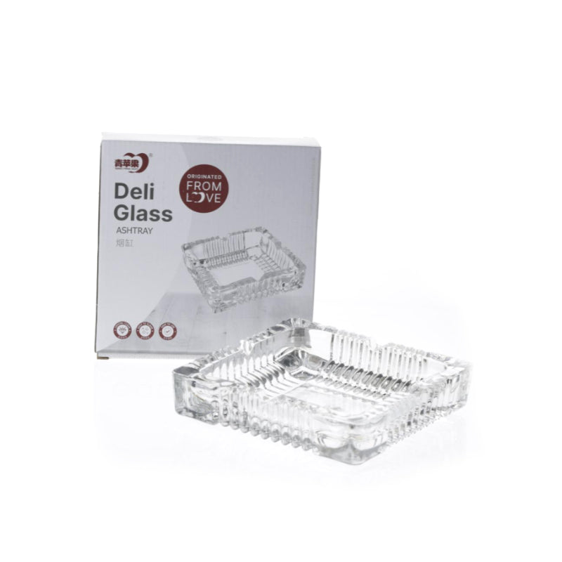 Deli Large Square Glass Ashtray 180mm