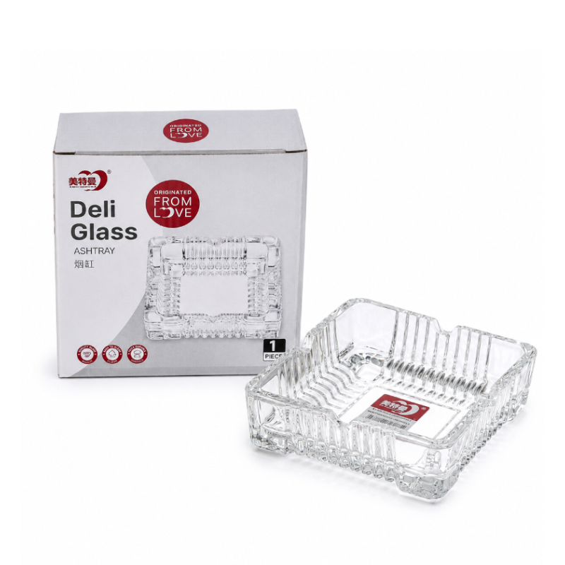 Deli Square Glass Ashtray 100mm