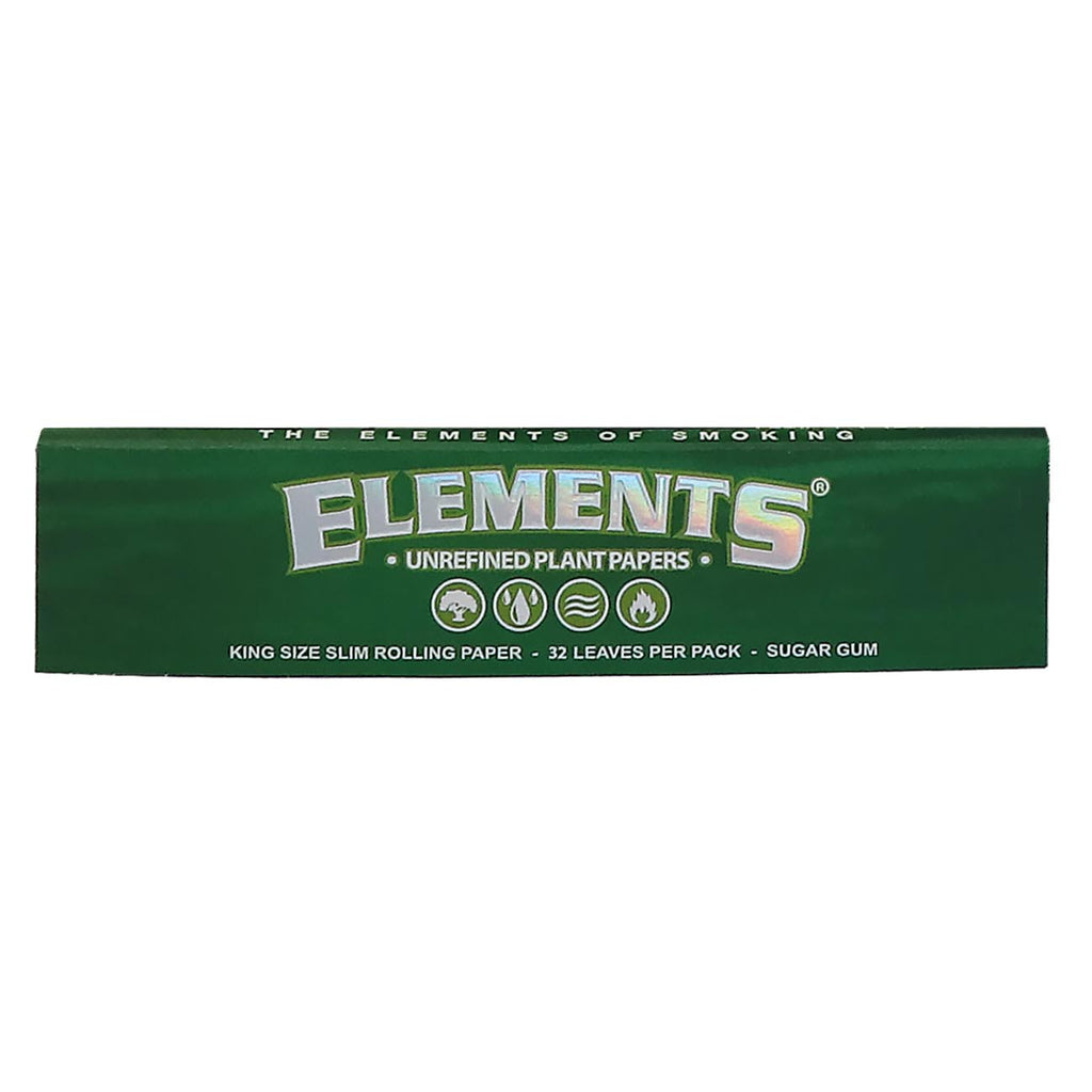 Elements Green King Size Slim Unrefined Plant Papers