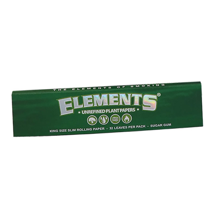 Elements Green King Size Slim Unrefined Plant Papers