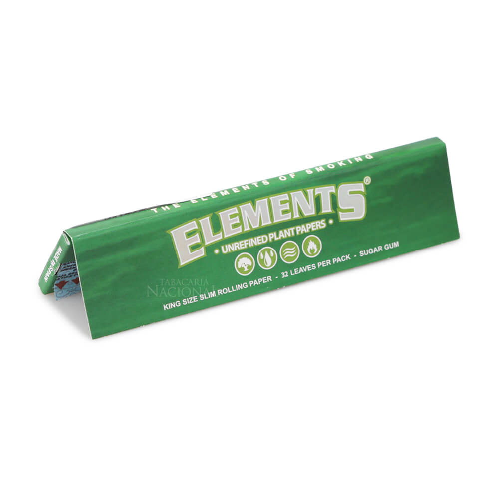 Elements Green King Size Slim Unrefined Plant Papers