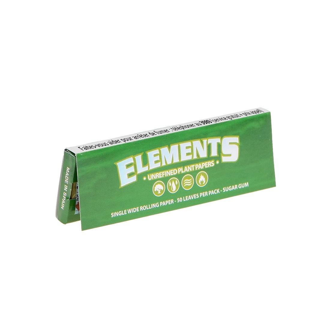 Elements Green Single Wide Rolling Papers