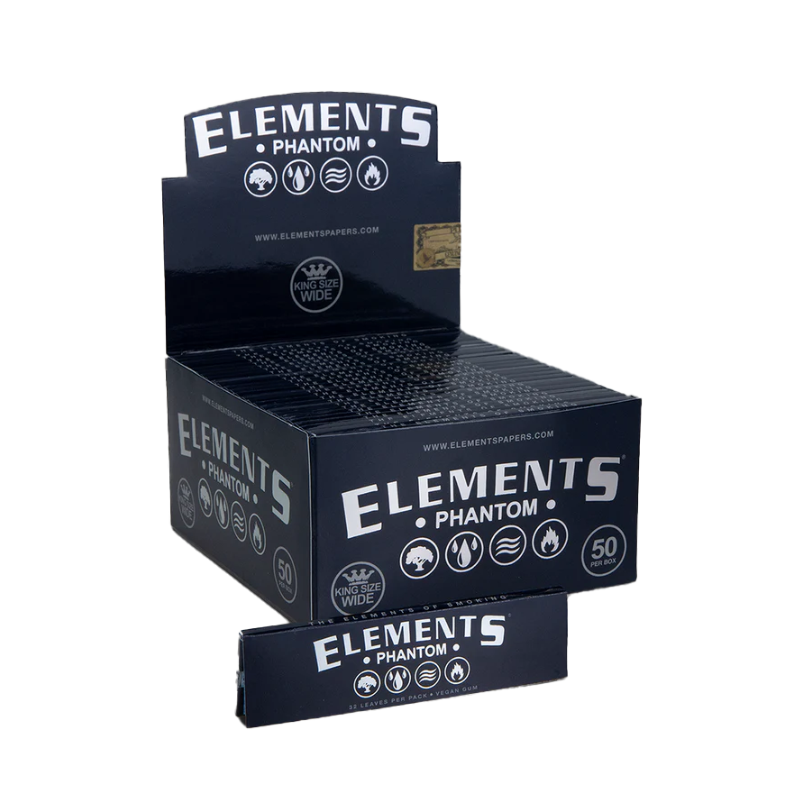 Elements Phantom King Size Wide Rolling Papers | 32 Leaves