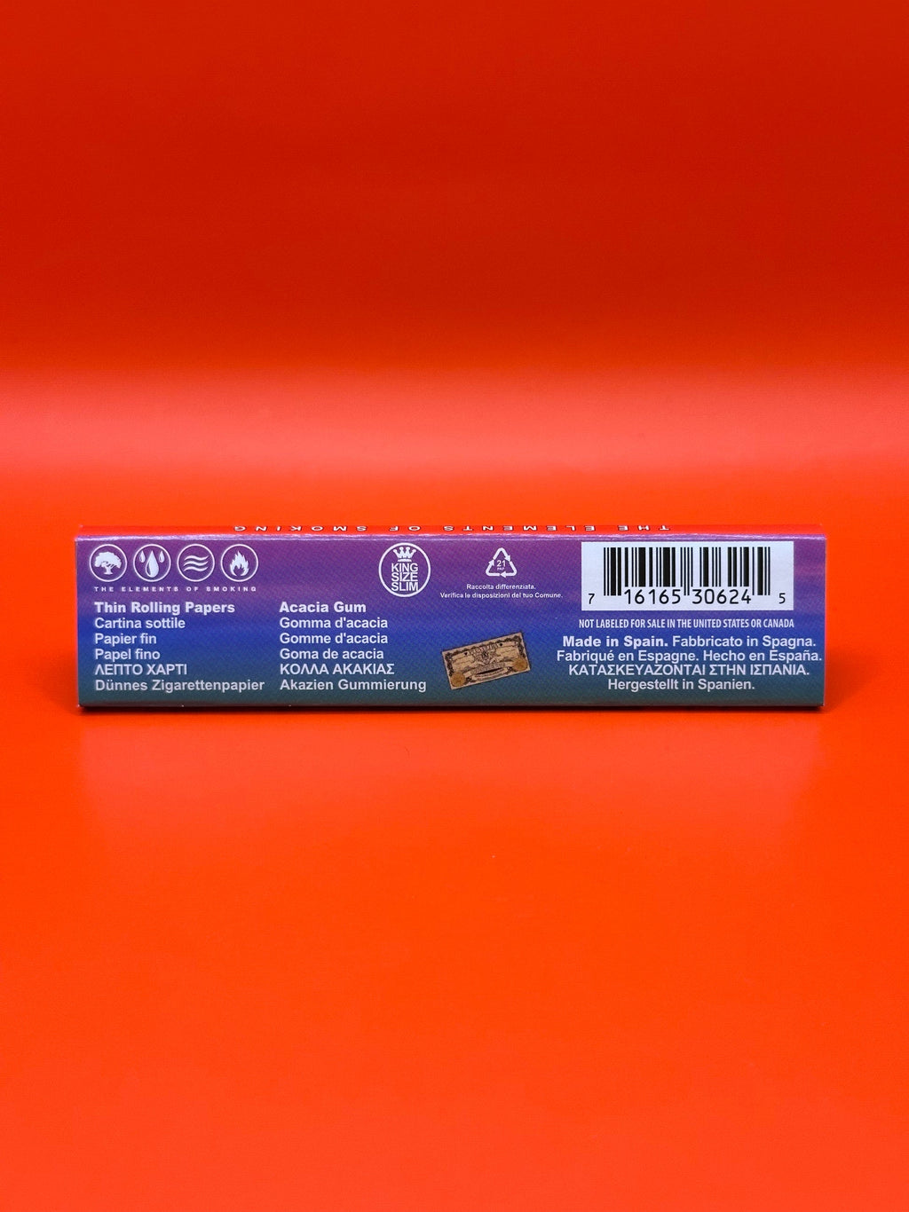 Elements Rainbow King Size Slim Rolling Papers back