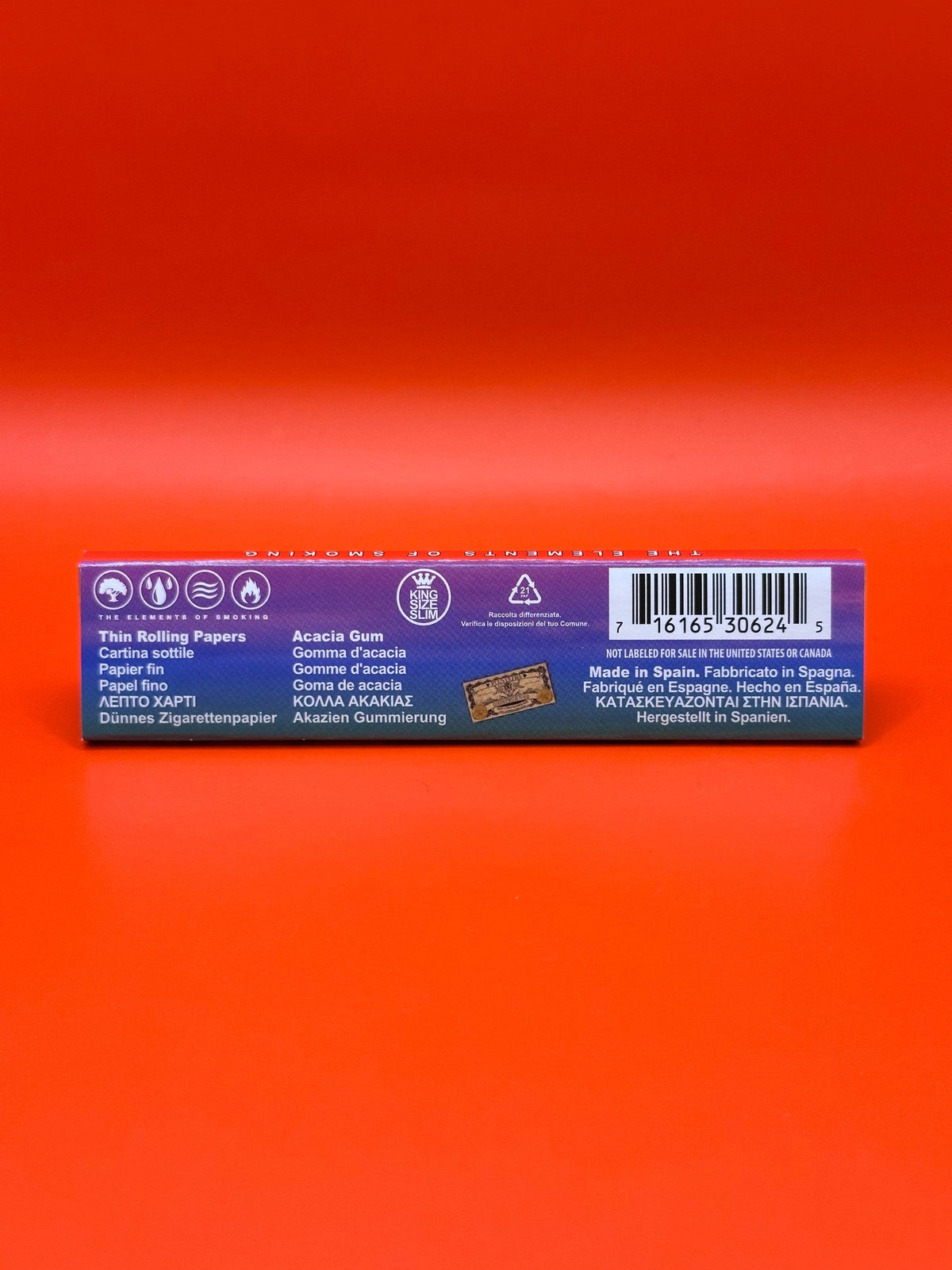 Elements Rainbow King Size Slim Rolling Papers back