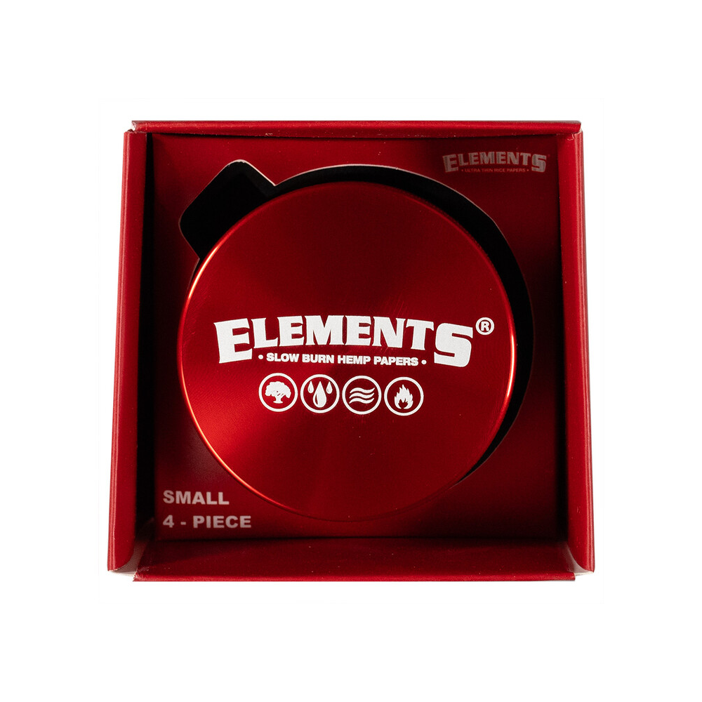 Elements Small 50 mm 4-Piece Aluminium Grinder Red