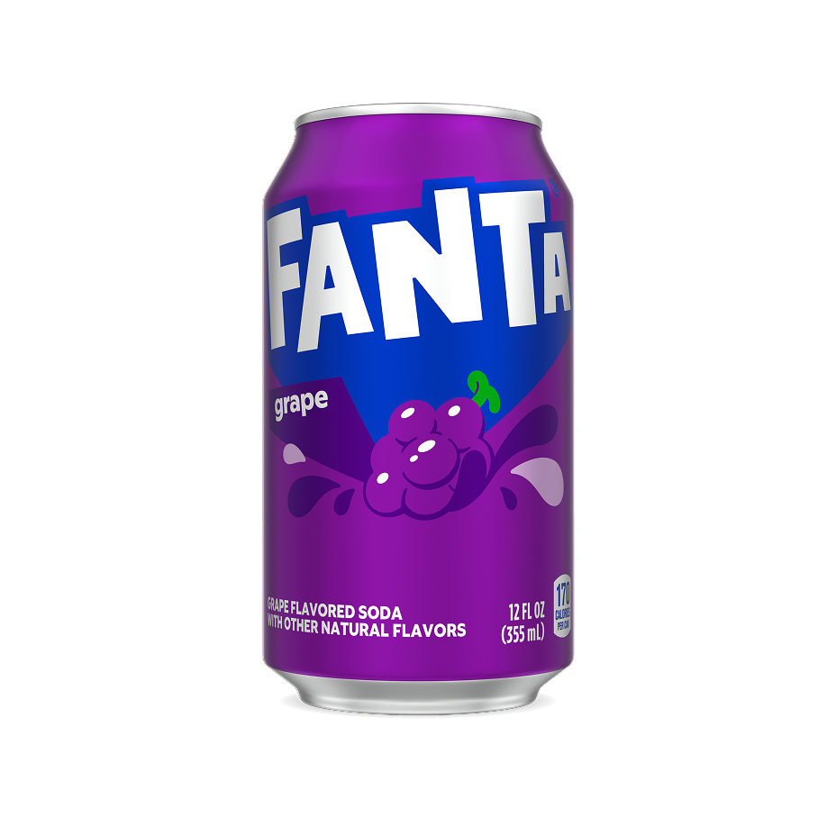 Fanta Grape American Soda 355ml — one sealed retail can