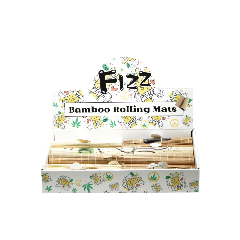 Fizz assorted bamboo rolling mats supplier display