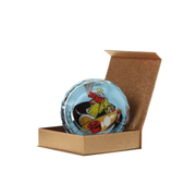 Skeleton Skateboard Round Glass Ashtray — Boxed — 1 Piece
