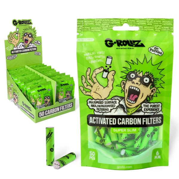 G-Rollz Activated Carbon Filters Green 6mm 50 Pack