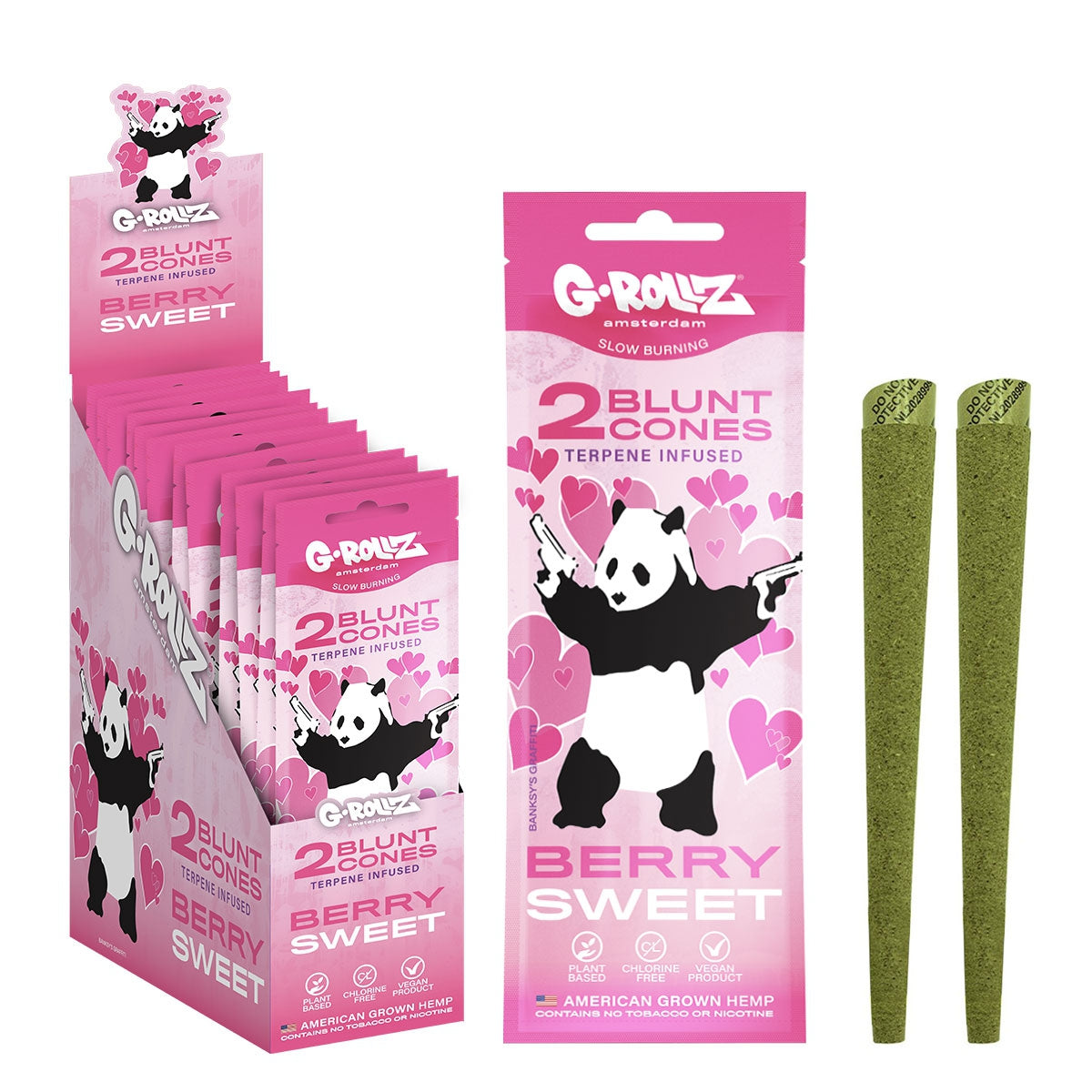 G-Rollz Banksy's Graffiti Berry Sweet terpene-infused cones, 2 pack