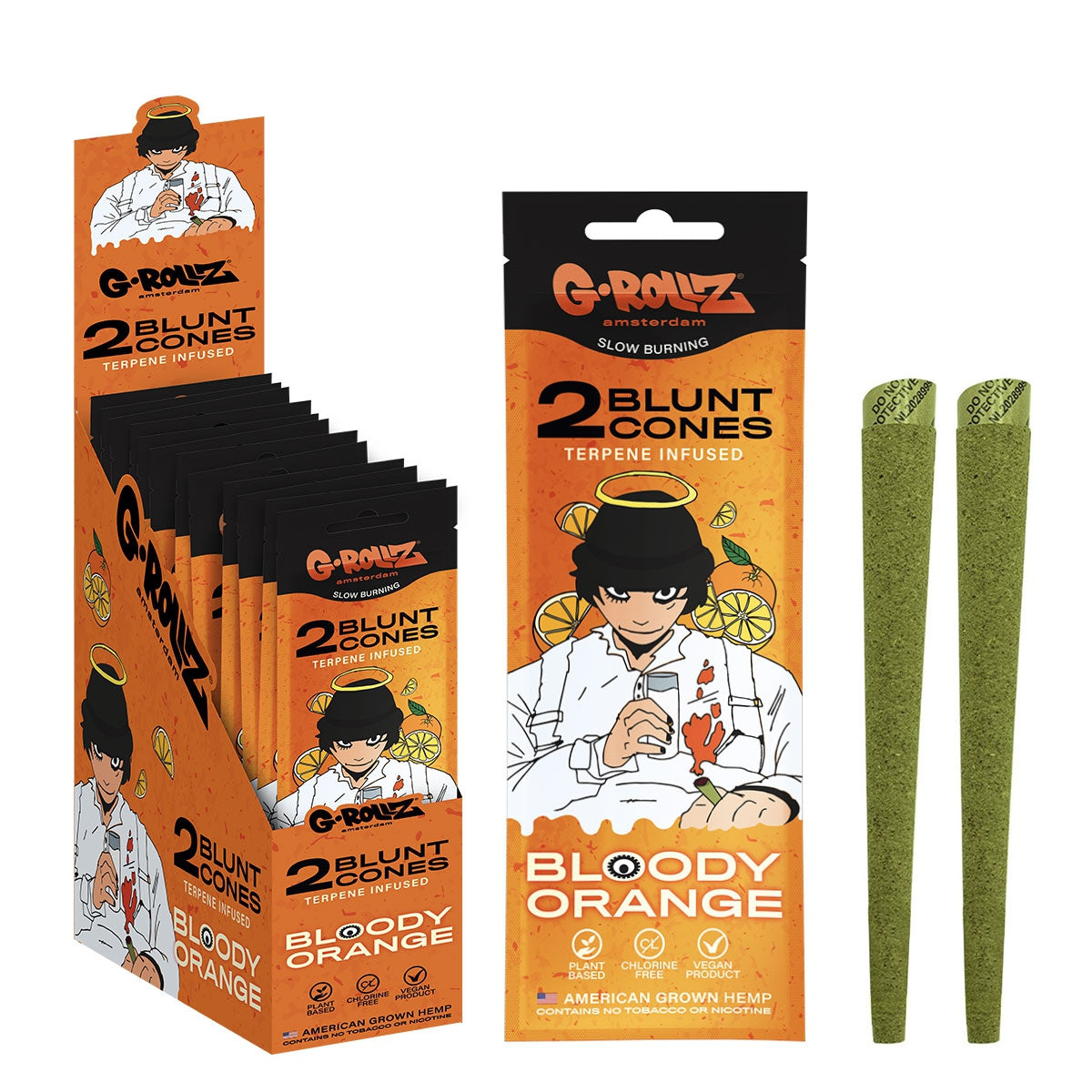 G-Rollz Bloody Orange terpene-infused cones, 2 pack
