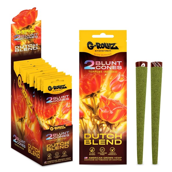 G-Rollz Dutch Blend terpene-infused hemp cones, 2 pack
