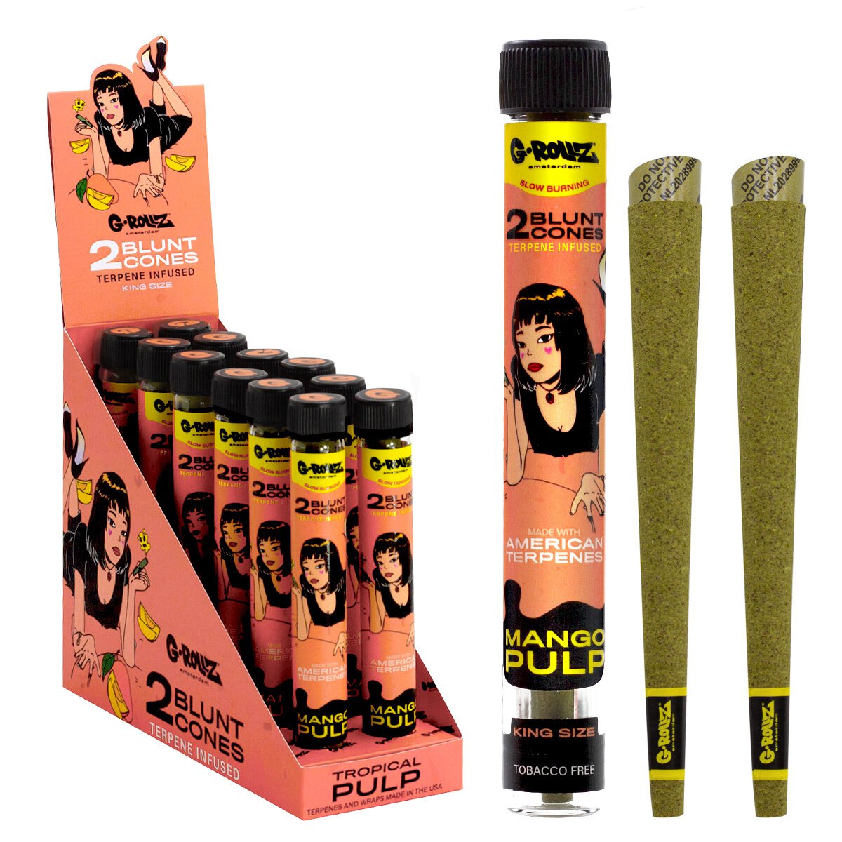 G-Rollz Mango Pulp terpene-infused King Size cones, 2 pack