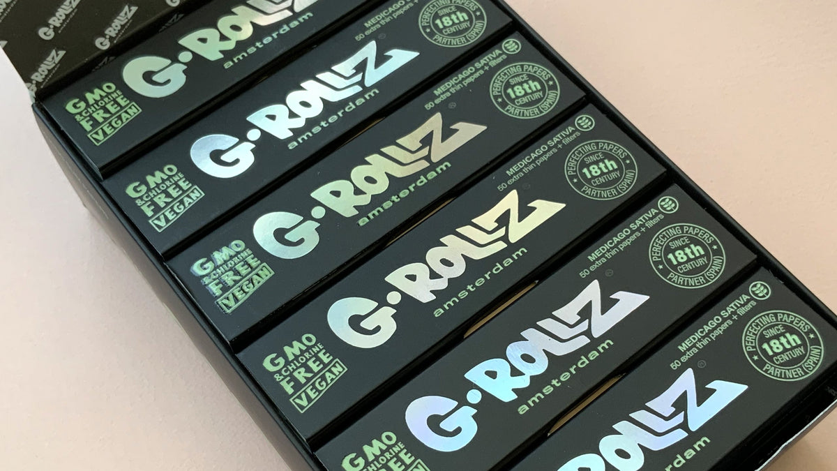 G-Rollz Extra Thin Medicago Sativa King Size Slim Rolling Papers + Filter Tips