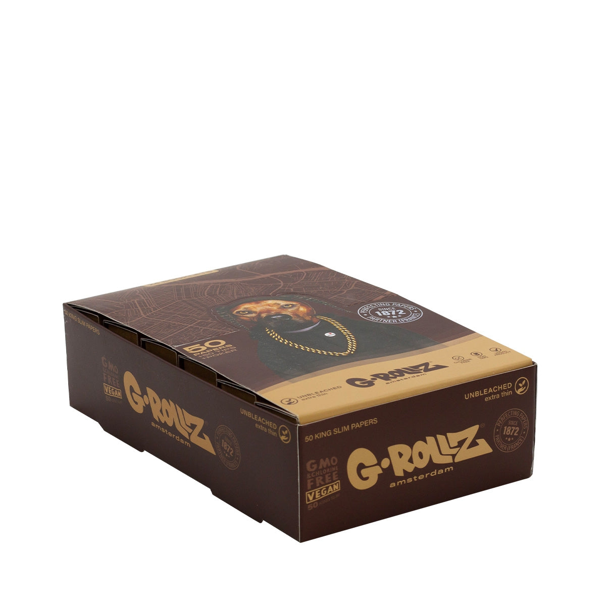 G-Rollz Rap Unbleached King Size Slim full display box