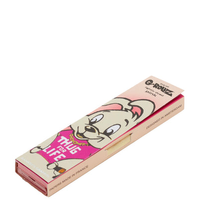 G-Rollz Thug for Life Pink King Size Slim Papers + Tips — angled retail booklet