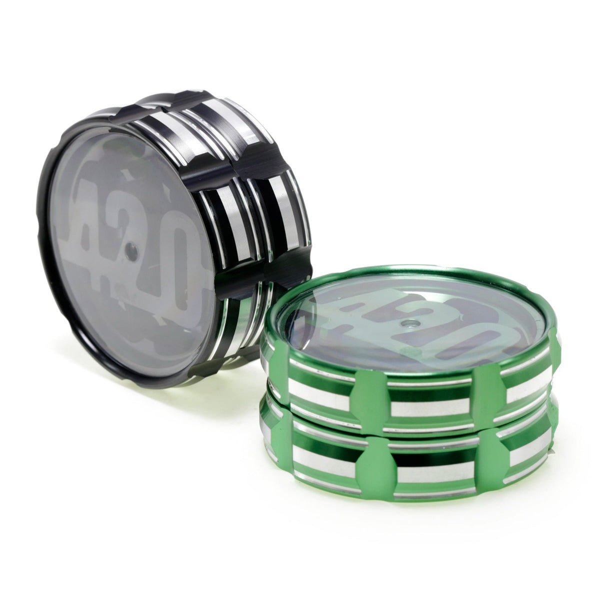 Glass and Zinc Alloy Grinder 60mm — assorted colours