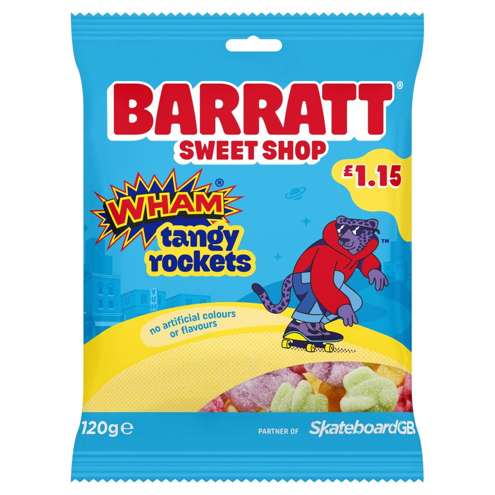 Barratt Sweet Shop Wham Tangy Rockets 120g retail bag