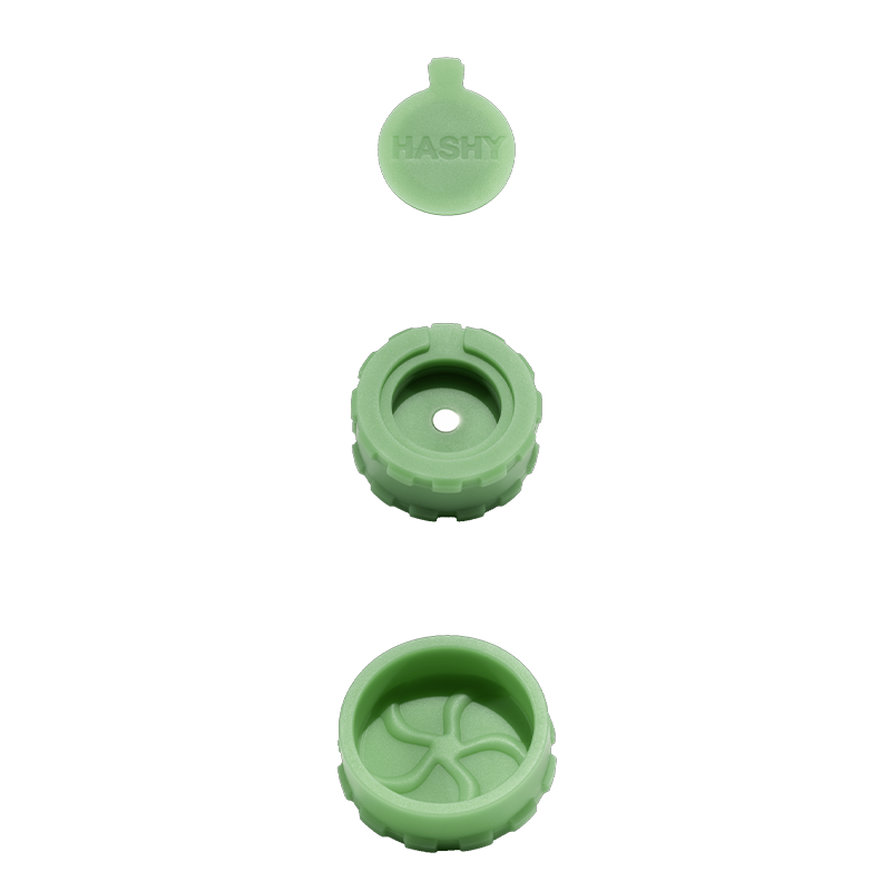 HASHY All-in-One Silicone Grinder green retail unit exploded view