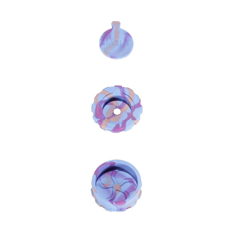 HASHY All-in-One Silicone Grinder multicolour retail unit exploded view