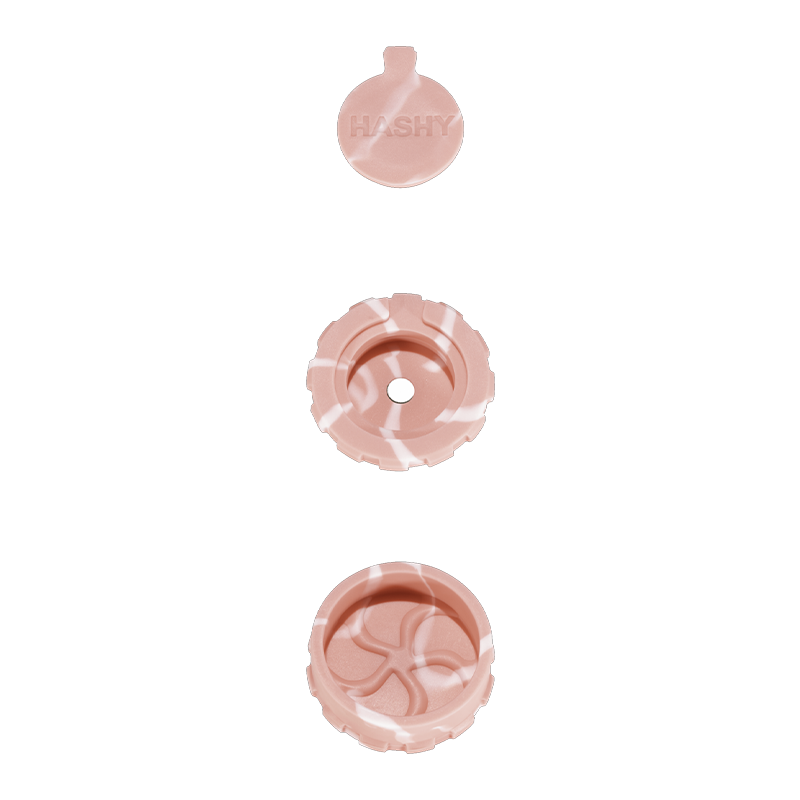 HASHY All-in-One Silicone Grinder pink retail unit exploded view