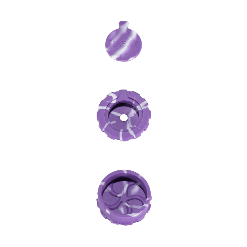 HASHY All-in-One Silicone Grinder purple retail unit exploded view