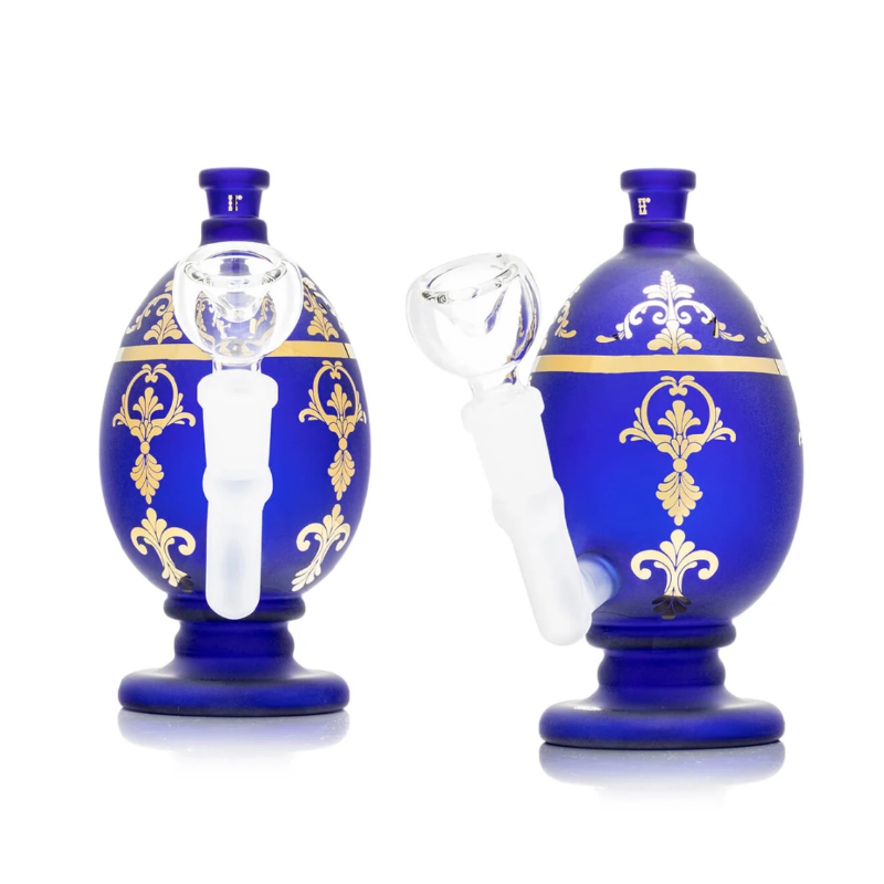 HEMPER Jewelled Egg Blue Glass Water Pipe 5.5-Inch alternate views