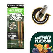 Hemper Hemp King Cones + Glass Filter | Natural Hemp | 2 Pack