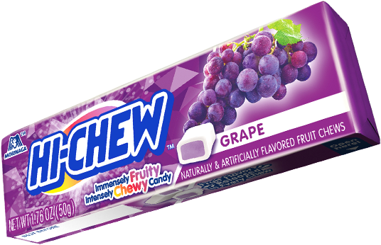 Hi-Chew Chewy Grape Candy 1.76oz/50g — one sealed retail pack