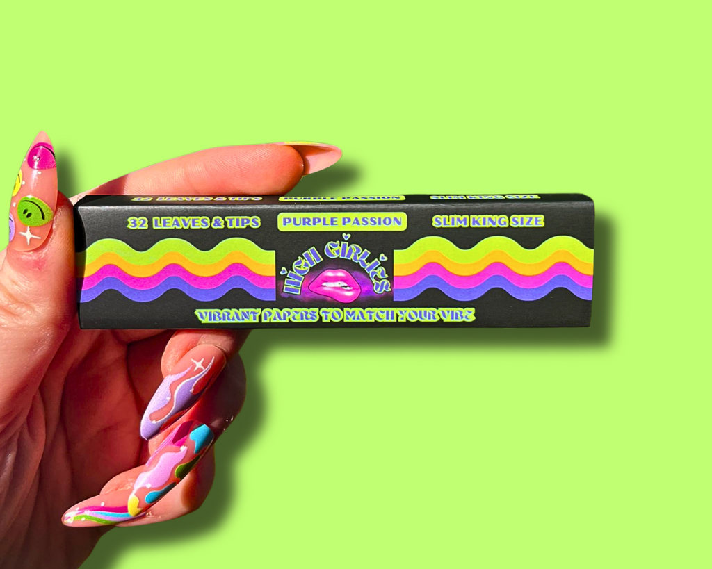 High Girlies Purple Passion King Size Slim Papers + Tips front