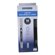 Kensington Black Liquid Rollerball Pens – 10 Pack