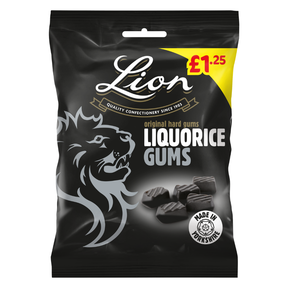 Lion Liquorice Gums 130g £1.25 price-marked retail bag