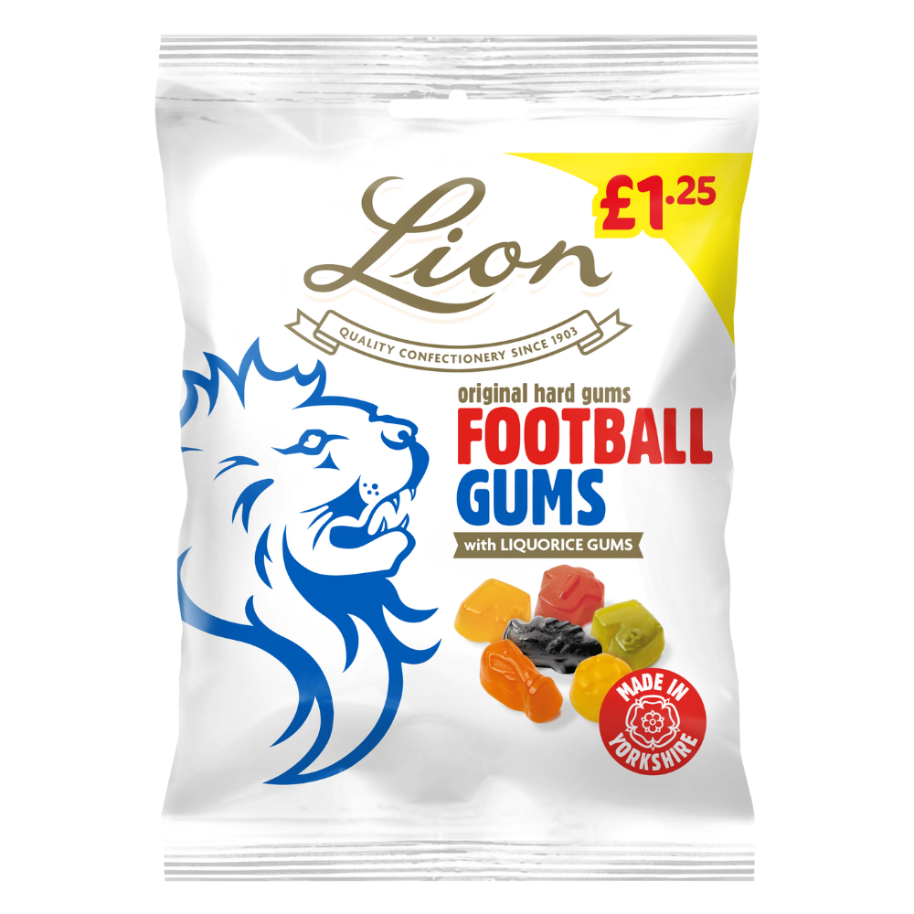 Lion Football Gums 130g £1.25 price-marked retail bag