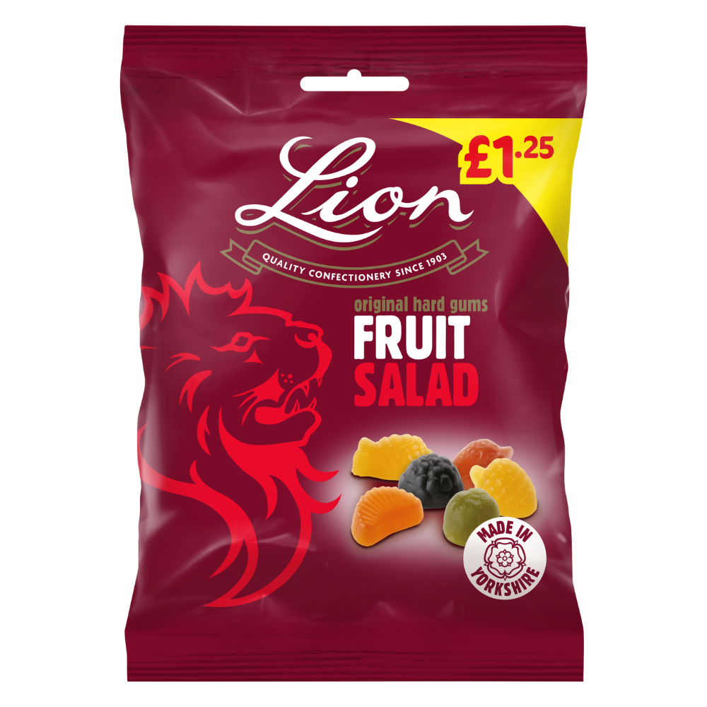 Lion Fruit Salad Gums 130g £1.25 price-marked retail bag