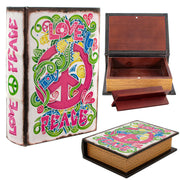 Wooden Stash Book LOVE & PEACE