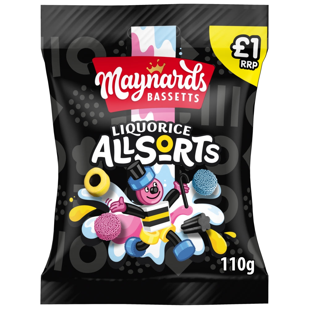 Maynards Bassetts Liquorice Allsorts 110g £1 price-marked retail bag