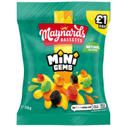 Maynards Bassetts Mini Gems 110g — £1 Price-Marked Bag