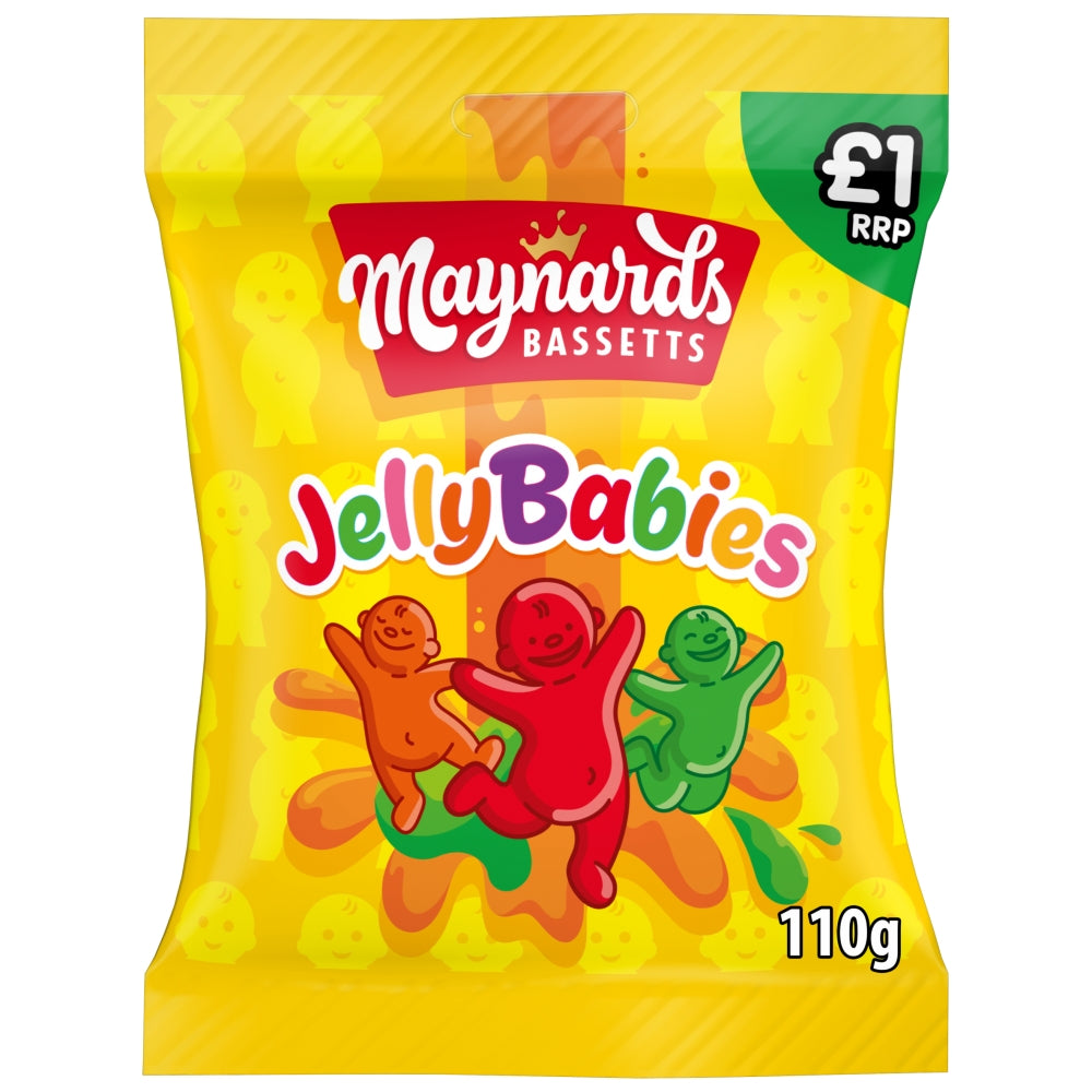 Maynards Bassetts Jelly Babies 110g £1 price-marked retail bag