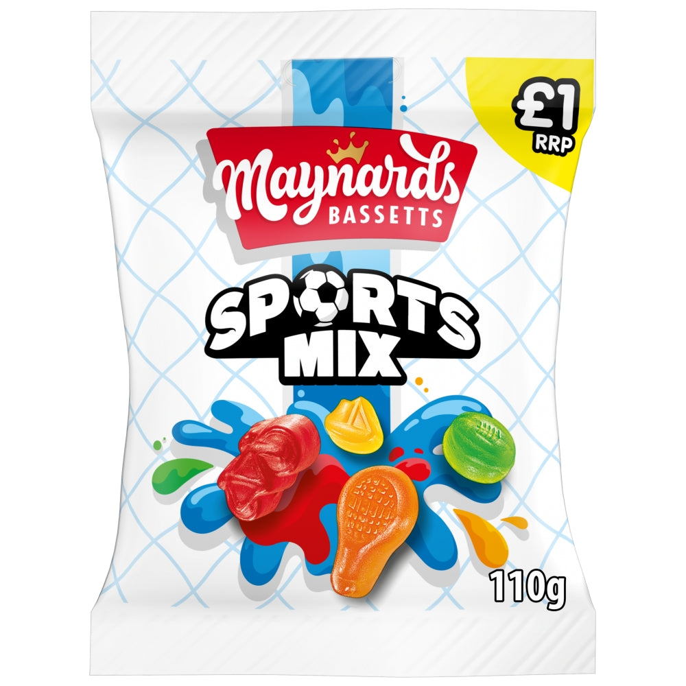 Maynards Bassetts Sports Mix 110g £1 price-marked retail bag