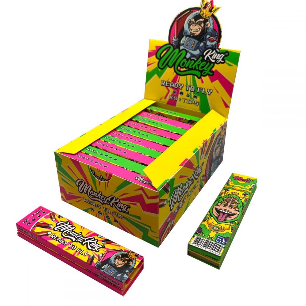 Monkey King Choco Balls Scented King Size Slim Rolling Papers + Filter Tips