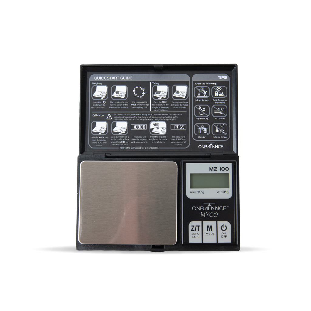 Myco MZ-100 digital mini scale, open, 100g capacity and 0.01g readability
