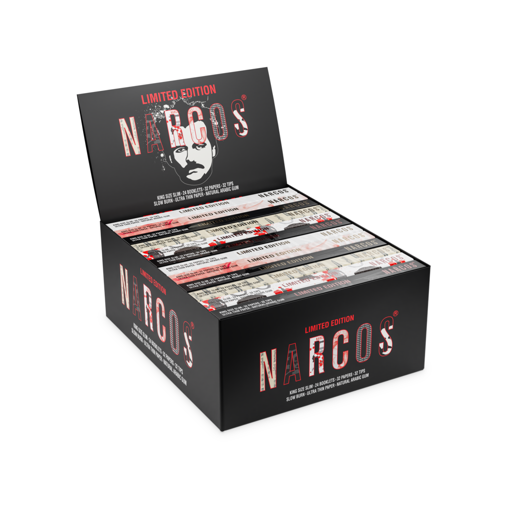Narcos Limited Edition King Size Slim Papers + Tips 24-booklet display
